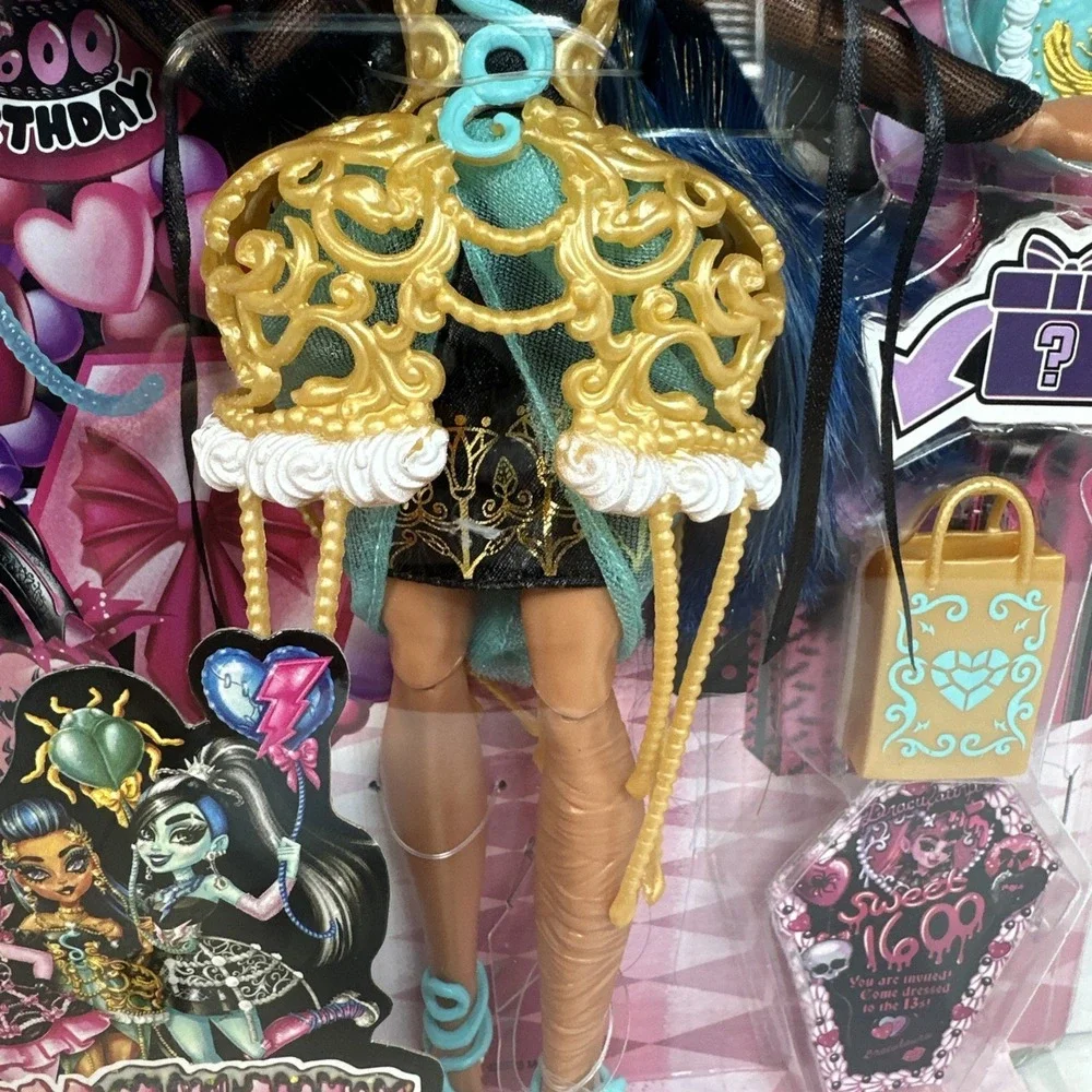 Monster High Doll Cleo D'Nile Scary Sweet Birthday Gold Party Dress 2025 BNIB
